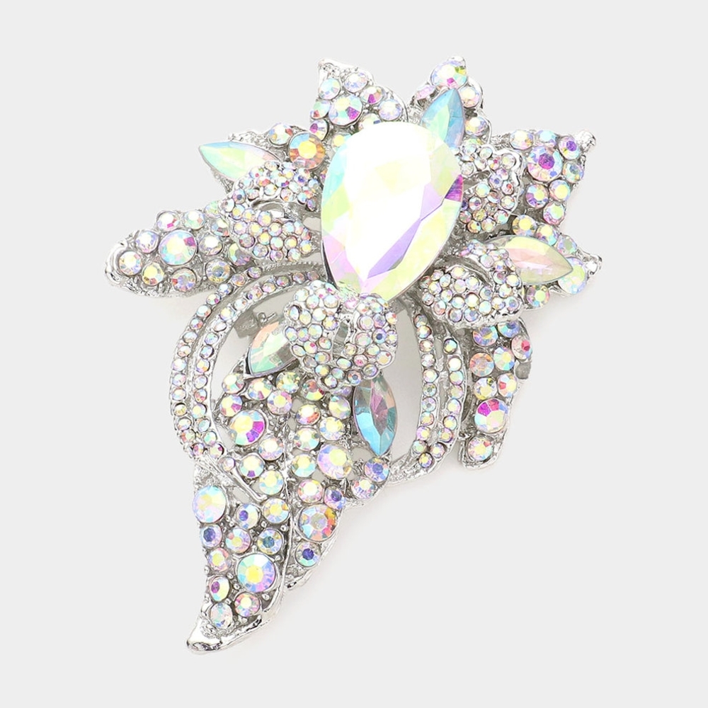 Iridescent Crystal Brooch